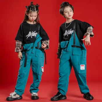 Детские мешковатые комбинезоны в стиле хип-хоп Для мальчиков и девочек, брюки-карго, комбинезон для бега трусцой, детский свободный комбинезон для уличных танцев, подростковая уличная одежда