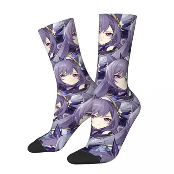 Мужские носки Keqing в стиле ретро Genshin Impact Game Аниме унисекс с рисунком в уличном стиле, подарок на носок Happy Crew