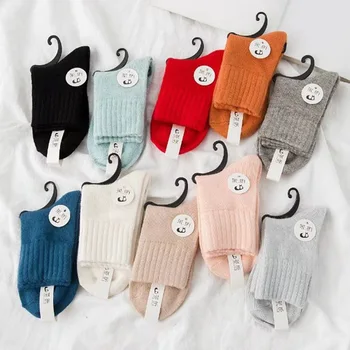 5 ПАР/ЛОТ Новые высококачественные носки из кроличьей шерсти Осенне-зимние утолщенные мягкие теплые носки карамельного цвета.