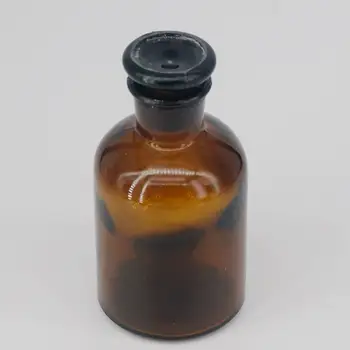 бутылка из коричневого стекла с узким горлышком объемом 125 мл, стеклянная посуда для лабораторной химии Stooper
