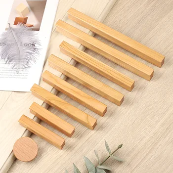 Ручки для мебели, ручки для ящиков домашнего гардероба из массива дерева, деревянная ручка с одним отверстием, деревенские ручки для мебели