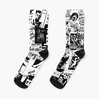 Панк-листовки Носки-коллажи снежные компрессионные чулки женские спортивные носки