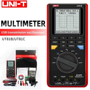 UNI-T UT81C/UT81B Частота дискретизации Ручной Осциллограф Профессиональный Цифровой Мультиметр AC DC Измеритель Сопротивления Емкости Частоты