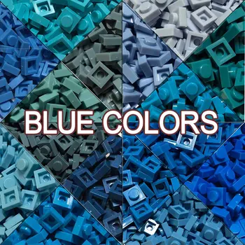3024 Табличка 1x1 синего цвета Пиксельная графика QR-код, рисунок строительного блока, детали из игрушечного кирпича MOC