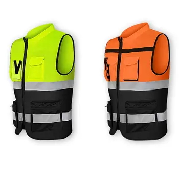 Работа на открытом воздухе Светоотражающий защитный жилет для куртки Спорт на открытом воздухе Жилет безопасности с высокой видимостью Универсальный размер Моющийся жилет безопасности