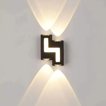 Наружный настенный светильник Водонепроницаемое светодиодное наружное освещение, верхнее и нижнее Освещение, стена двора и сада Настенный светильник с двойной головкой