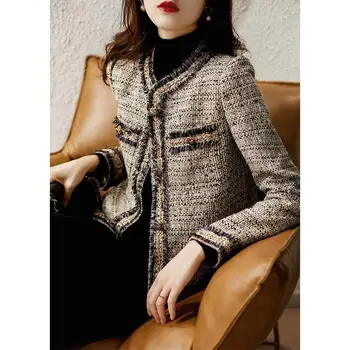 Высококачественная маленькая ароматная стильная твидовая короткая Куртка Женская 2023 Осенняя Новая Высококачественная женская Темпераментная куртка с кисточками в стиле ретро Женская