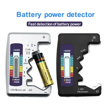 Тестер заряда батареи Универсальный цифровой измеритель заряда батареи с ЖК дисплеем для батареек типа AA AAA C D 9 В 1,5 В Инструмент обнаружения батареек с кнопочными элементами