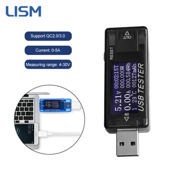 USB-тестер, текущее напряжение, детектор емкости батареи, 4 В-30 В, цифровой вольтметр, зарядное устройство, блок питания, обнаружение тестеров батареи 18650