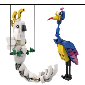 MOC Animal, красочная модель попугая, Строительные блоки, Кубики для птиц, игрушки для сборки, детский подарок