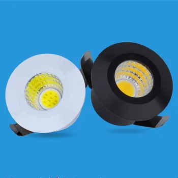 Мини-светодиодные точечные светильники COB 3W Встраиваемые светодиодные споты 220v с регулируемой яркостью для потолочного шкафа, витрины, оформления лофта