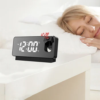 2023 НОВЫЙ светодиодный цифровой проекционный будильник Настольный Электронный будильник с проектором времени Прикроватные часы для спальни