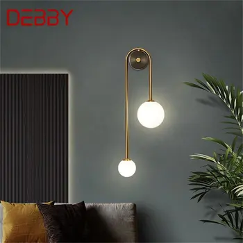 Настенный светильник DEBBY Brass, современные золотые бра, простой светодиодный светильник для дома, гостиной