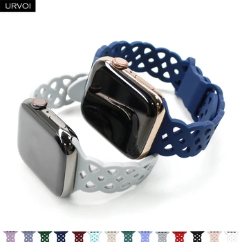 Спортивный ремешок URVOI для Apple Watch Ultra Series 876 SE54, силиконовый ремешок для iWatch 41 45 мм, дышащий браслет на запястье, булавка-бабочка