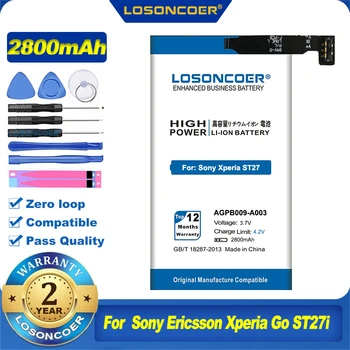100% Оригинальный Мобильный Телефон LOSONCOER 2800mAh AGPB009-A003 Для Sony Ericsson Xperia Go ST27i ST27A ST27 Аккумулятор
