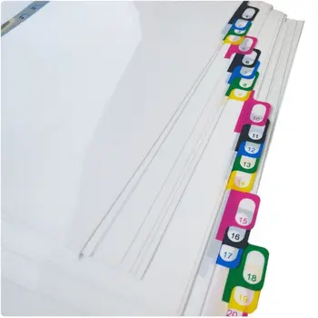 Картонный указатель формата А4, 20 страниц, Разделитель площади офисных цветных этикеток, Пластиковый подвижный разделитель, бумага для подкачки с 11 отверстиями.