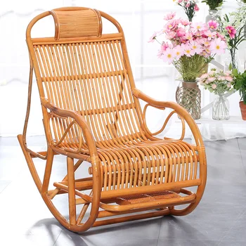 Расслабляющее деревянное кресло-качалка для гостиной, Роскошная подставка для ног, Удобное кресло для чтения произведений искусства, Подставка для мебели Sillas для гостиной