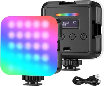 Светодиодная подсветка Neewer RGB для видео, полноцветная подсветка камеры RGB61 360 ° с 3 Холодными башмаками и рассеивателем для игр / YouTube / Видеоблог/Фотография
