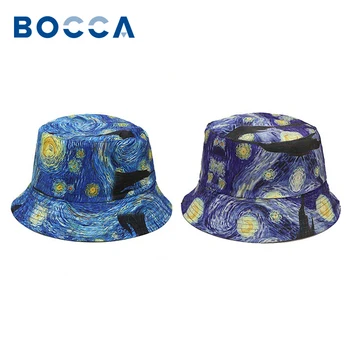 Широкополая шляпа Bocca Starry Night, обратимые широкополые шляпы, кепка с двойными бортами, хлопковая складная рыбацкая шляпа в стиле хип-хоп