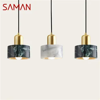 Подвесной светильник SAMAN Nordic Современный мраморный светодиодный светильник Декоративный для домашней столовой
