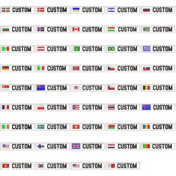 Белая нашивка с пользовательским именем, лента с вышивкой флага, Крючок и петля, Испания, Израиль, Франция, Южная Корея, Америка, Бразилия
