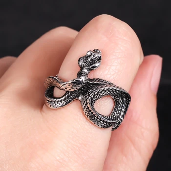 Модные кольца в стиле панк для мужчин и женщин, объемное кольцо с обмоткой из темного питона, ювелирные изделия, сувенир для путешествий, подарок для вечеринки