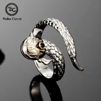 Очаровательные Открывающие кольца с Драконом из китайской мифологии, женское кольцо на палец Унисекс цвета Античного серебра, Винтажные Креативные ювелирные изделия, Счастливые Подарки