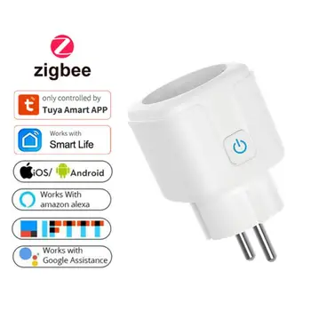 20a Eu Smart Plug Умный Дом Zigbee Plug С Контролем Мощности Zigbee Smart Plug Голосовое Управление Plug Умная Розетка Tuya Smart 20a