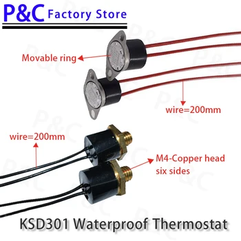 KSD301/KSD302 водонепроницаемый Термостат с нормально закрытым температурным переключателем 0C-200C градусов 20 50 60 65 70 75 135