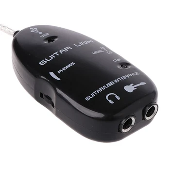 Кабель для подключения интерфейса J60A Звукосниматель для гитары USB Гитарный кабель Адаптер для записи Звуковая карта проигрывателя Эффекты