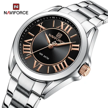 Женские наручные часы NF5037 NAVIFORCE Классические деловые часы для женщин Водонепроницаемые женские спортивные кварцевые наручные часы из нержавеющей стали