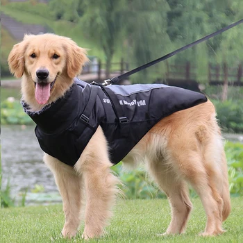 Водонепроницаемая куртка для собак, Ветрозащитный флисовый жилет для домашних животных со шлейкой для маленьких средних и крупных собак, пальто, одежда для домашних животных, верхняя одежда