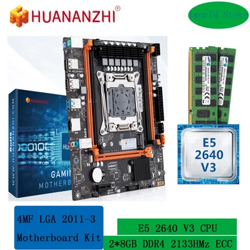 HUANANZHI kit материнская плата xeon x99 4MF с процессором LGA 2011 v3 E5 2640 V3 и ddr4 2133 МГц 16 ГБ (2 * 8 ГБ) памяти RECC combo M.2 NVME