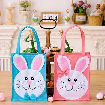 Сумка с мультяшным кроликом, сумка для пасхальных подарков, Декор на День Счастливой Пасхи Для детей, сумка для конфет, Весенняя пасхальная сумка для яиц 2023