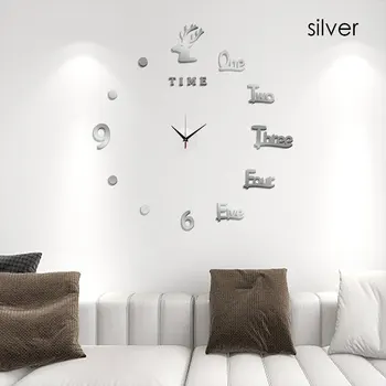 DIY Clocks Removable4Art Decal Home Decor Гостиная Кварцевая игла Горячие 3D Светящиеся Настенные Часы Зеркальные Наклейки на стену Креатив 1