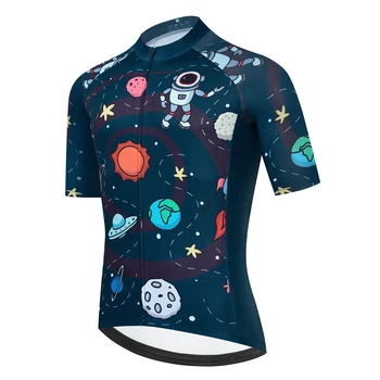 2023 Новая футболка для горного велосипеда, мужская футболка с мультяшным рисунком астронавта, модная мотоциклетная рубашка для бездорожья, высококачественная майка для велоспорта