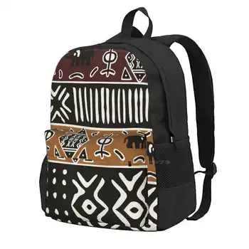 Африканская грязевая ткань со слонами, Лидер продаж, рюкзак, Модные сумки, Африканская Грязевая ткань, Грязевая тряпка с племенным этническим рисунком, черный, белый цвет