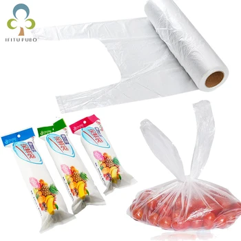 100 шт Прозрачных Рулонных Пластиковых Пакетов для сохранения Свежести Vacuum Food Saver Bag 3 Размера Пакетов Для Хранения Продуктов с ручкой для сохранения свежести GYH