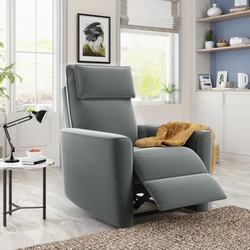 Кресло для гостиной с мягким сиденьем из тонкого волокна, кресло с ручным управлением, самодельное сиденье с расширенной подставкой для ног и функцией наклона
