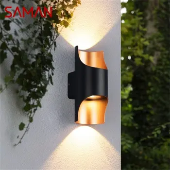 Современный уличный настенный светильник SAMAN, водонепроницаемый IP65, простой светодиодный светильник для дома, веранды, балкона, виллы