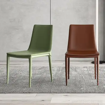 Минималистичный обеденный стул с кожаным седлом в итальянском стиле, домашний Современный простой Легкий Роскошный стул со спинкой в индустриальном стиле