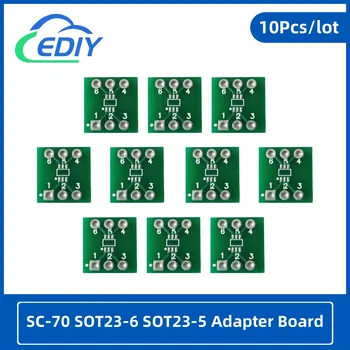 10шт Плата адаптера SC-70 SOT23-6 SOT23-5 плата преобразователя Pinboard Patch SMD в плату переноса с шагом 0,5 мм на расстояние 0,65 мм