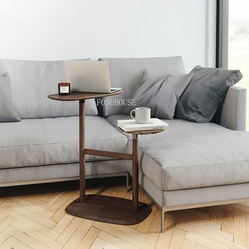 Журнальный столик в скандинавском стиле, Современный минималистичный диван для гостиной, Квадратный столик из бука, Домашняя мебель, Прикроватный столик из массива дерева