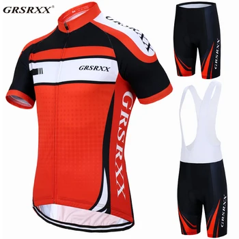 GRSRXX Мужской летний комплект велосипедной майки Pro Team, одежда для велосипедных гонок, мужская дорожная велосипедная одежда с защитой от ультрафиолета, комплект для велоспорта MTB
