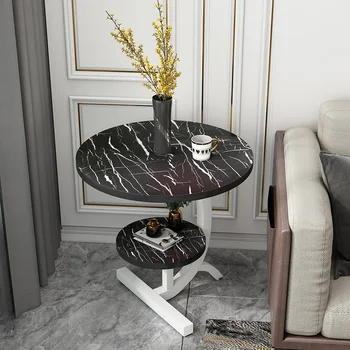 Роскошный приставной столик, мраморный диван в скандинавском стиле, приставной столик на Балконе, Маленький круглый журнальный столик Creative Mesa Auxiliar