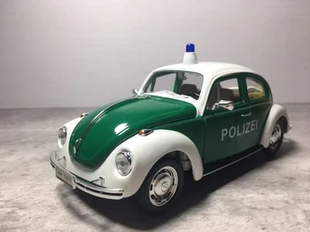 Хорошо проработанный Volkswagen Beetle Немецкая полицейская машина Коллекция сплавов Модель 1: 24 Статическое украшение Хобби Игрушка Праздничный подарок Сувенир
