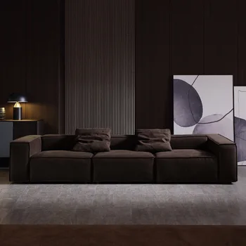 Тканевый диван с итальянской минималистской технологией, современная минималистичная и роскошная гостиная, скандинавский блок небольшого размера, без стирки