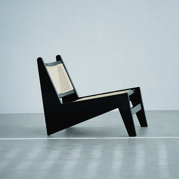 Современные деревянные стулья, черные винтажные эргономичные кресла для отдыха в гостиной, Напольная парикмахерская, Ленивые предметы домашнего обихода