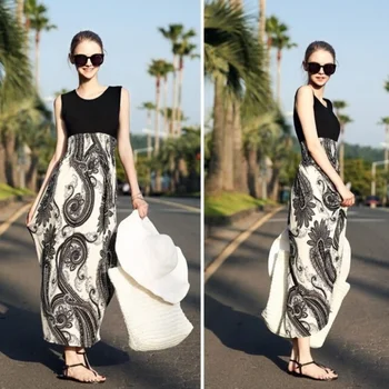 Высококачественные женские модные элегантные юбки в стиле бохо с этническим принтом, длинные платья для отдыха на пляже