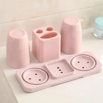 3 цвета Держатель зубной щетки для ванной комнаты, чашка для зубной щетки, Креативная Простая Пара, Коробка для зубной пасты, Набор для мытья двойной чашки